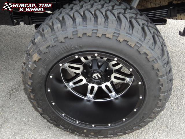 vehicle gallery/chevrolet silverado 3500 hd fuel hostage d532 20X14  Matte Black & Machined Face wheels and rims
